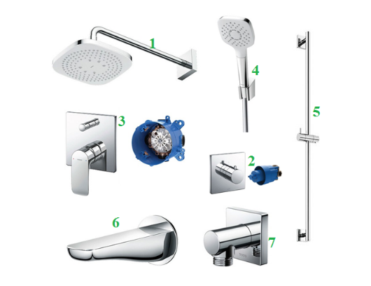 Bộ Sen Tắm Âm Tường TOTO TBW02006A TBG02001B  TBW02012B  TBW02013B   