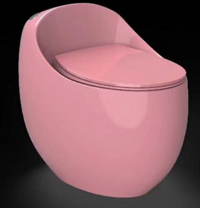  Bàn cầu  trứng 1 khối  màu hồng