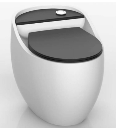  Bàn cầu  trứng 1 khối  trắng đen