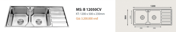  CHẬU RỬA CHÉN CAO CẤP  ROLAND   B 12050CV