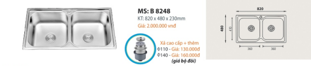  CHẬU RỬA CHÉN CAO CẤP  ROLAND    B 8248