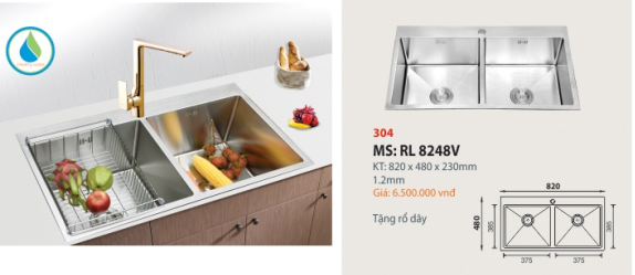 CHẬU RỬA CHÉN CAO CẤP  ROLAND   RL 8248V