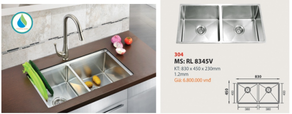 CHẬU RỬA CHÉN CAO CẤP  ROLAND   RL 8345V