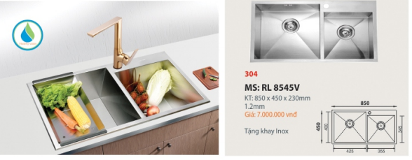 CHẬU RỬA CHÉN CAO CẤP  ROLAND   RL 8545V