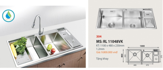 CHẬU RỬA CHÉN CAO CẤP  ROLAND  RL 11048VK