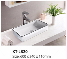 Lavabo đặt bàn chữ nhật  KT- LB20
