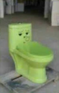 Bàn cầu liền khối trẻ em màu xanh lá