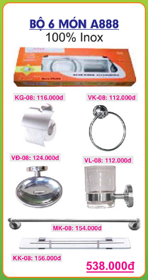 Bộ Phụ Kiện 6 món inox   Asia  A888