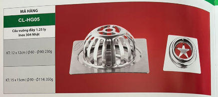 Cầu Phễu Thoát Sàn Inox 304 Nhật  CL-HG05