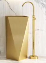 Chậu Lavabo Trụ Mạ Vàng