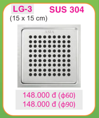 Ga Phễu Thoát Sàn Inox 304 LG-3
