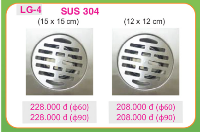 Ga Phễu Thoát Sàn Inox 304 LG-4