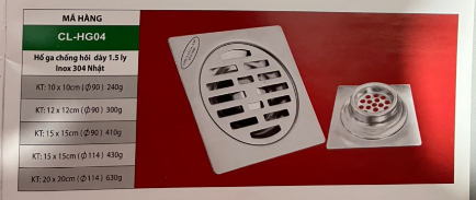 Ga Phễu Thoát Sàn Inox 304 Nhật  CL-HG04