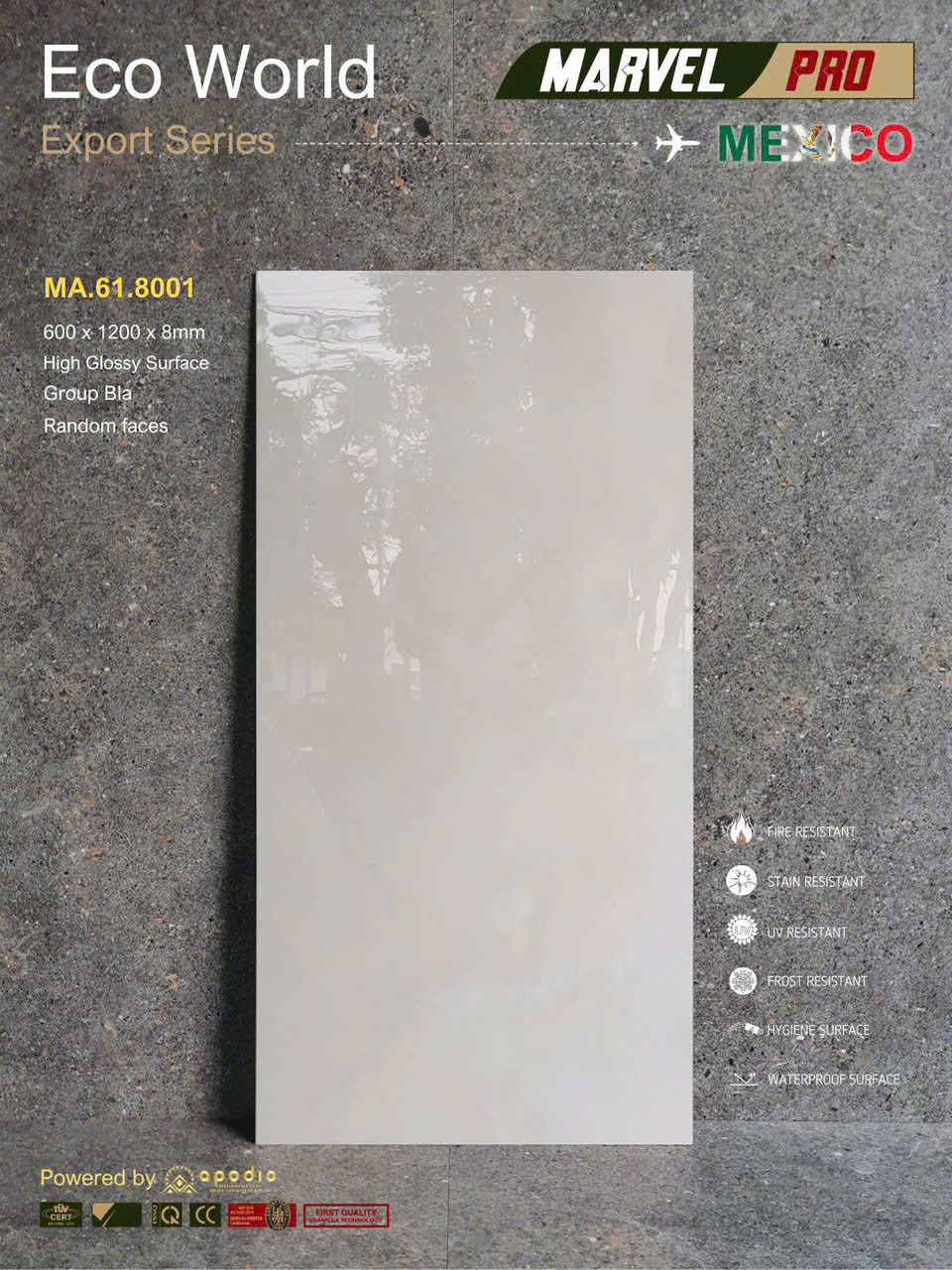 GẠCH APODIO 600*1200  MA.61.8001