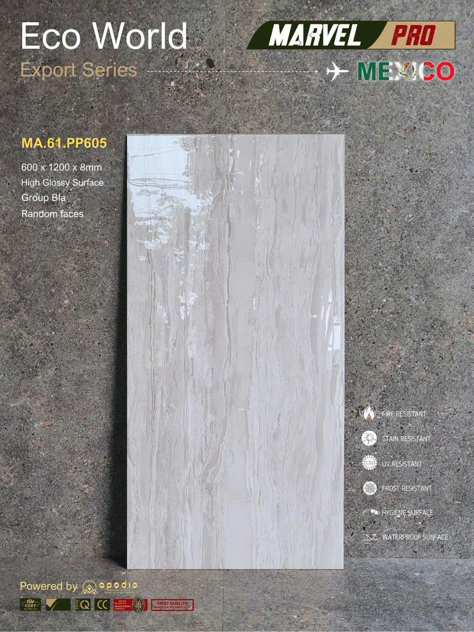 GẠCH APODIO 600*1200  MA.61.PP605