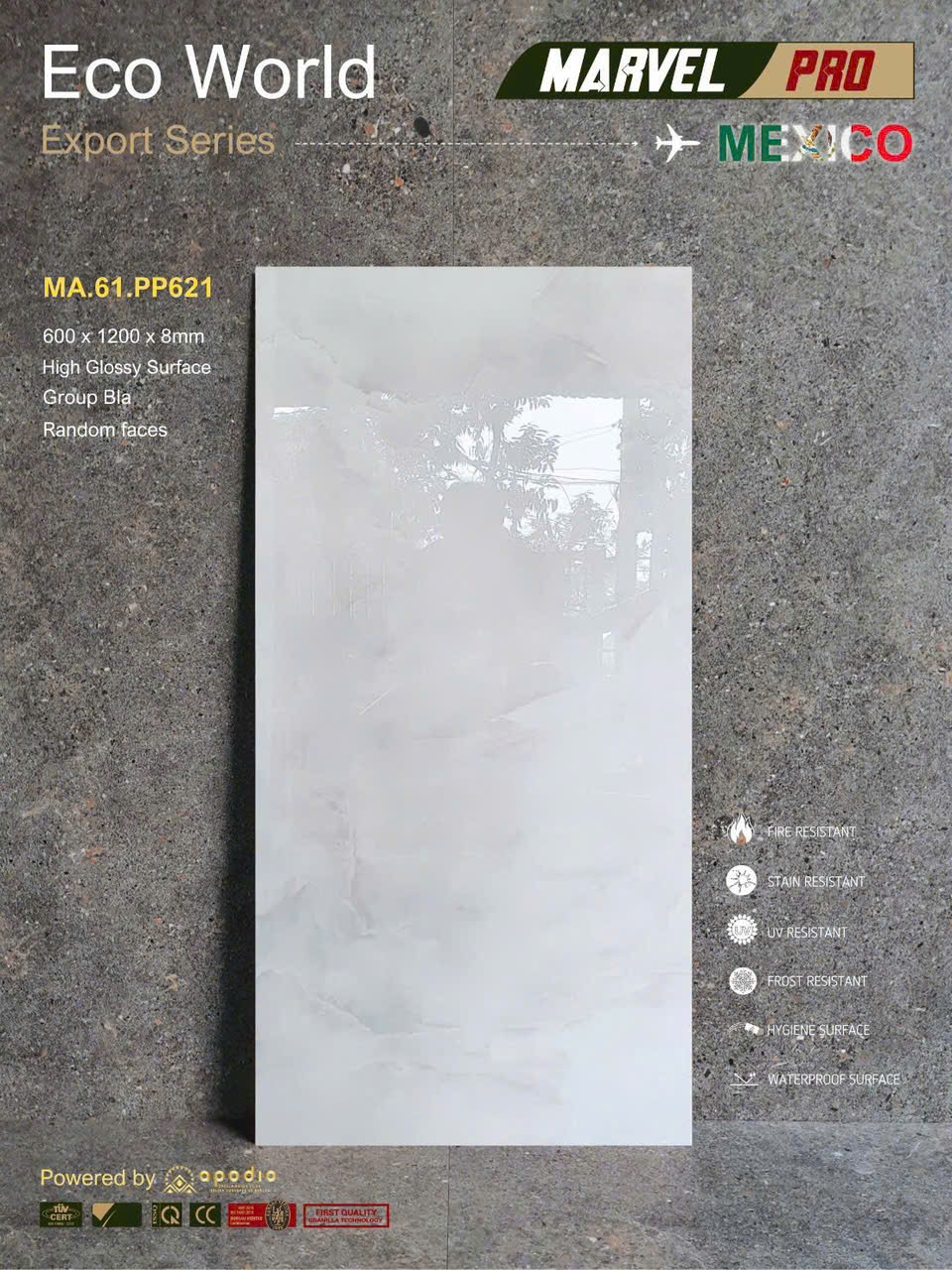 GẠCH APODIO 600*1200  MA.61.PP621