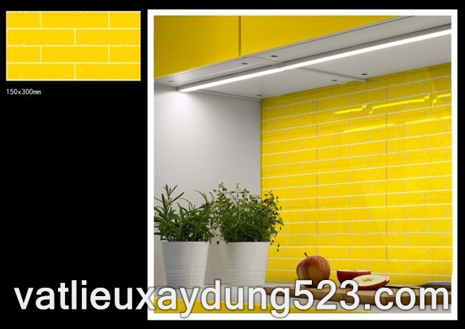 Click để xem hình đầy đủ Gạch khắc kim  15 x 30  màu vàng