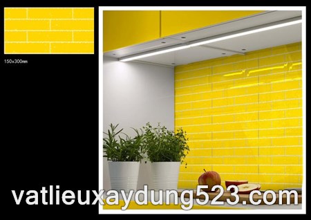 Gạch khắc kim 15 x 30 màu vàng