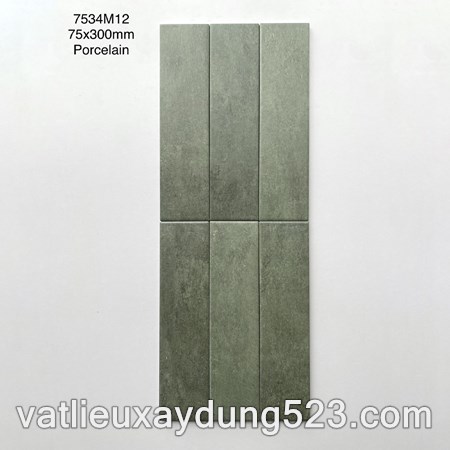 Gạch thẻ porcelain 75x300mm mã MD7534M12