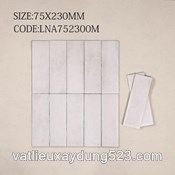 Gạch thẻ Porcelain mờ lượn KT 75x230mm mã 752300M