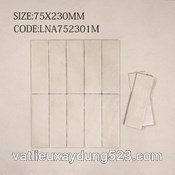 Gạch thẻ Porcelain mờ lượn KT 75x230mm mã 752301M