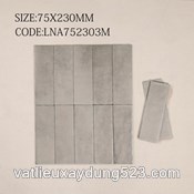 Gạch thẻ Porcelain mờ lượn KT 75x230mm mã 752303M