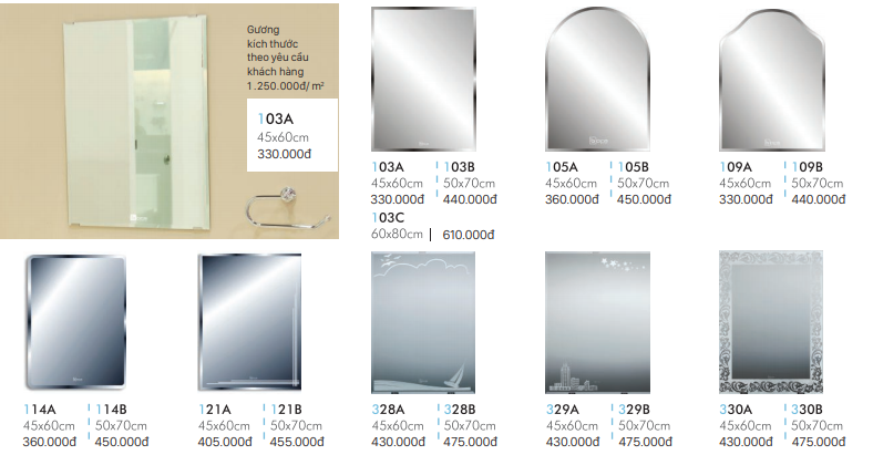 Gương - Kính BOCA  Mã  103A - 105A