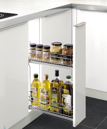 Kệ gia vị 2 tầng đựng chai lọ ray giảm chấn Higold mã  304098 -304099