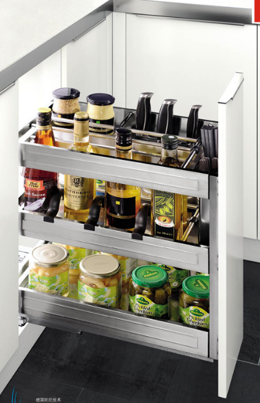 Kệ gia vị dụng cụ inox bản 300mm ray giảm chấn  Higold  mã  306002