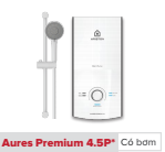 MÁY NƯỚC NÓNG CÓ BƠM  ARISTON AURES  PREMIUM  4.5 P Ivory
