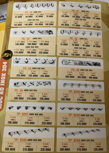 Móc Áo  Pioneer   Inox dày  304