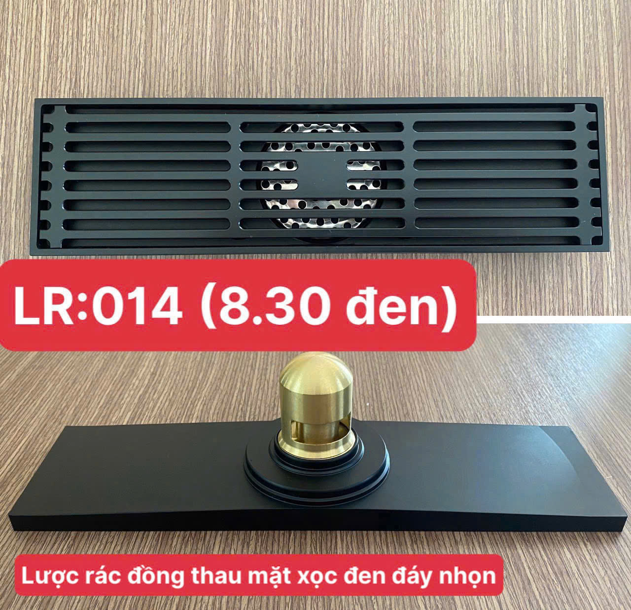 Phễu thoát sàn dài LR 014 màu đen